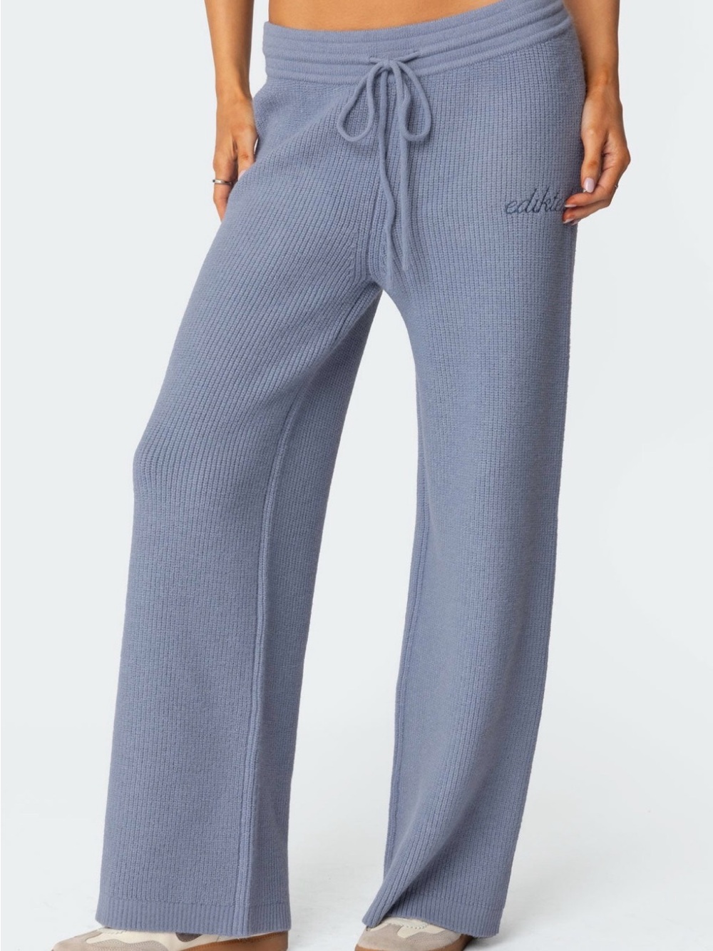 Cozy Wide-Leg Knit Lounge Pants Edikted